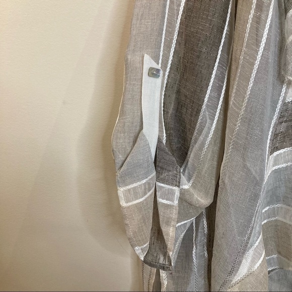 𝅺IC by Connie K Sz L Open Front Kaftan  Kimono Top Oversized 3/4 Sleeves NWT - Picture 2 of 15